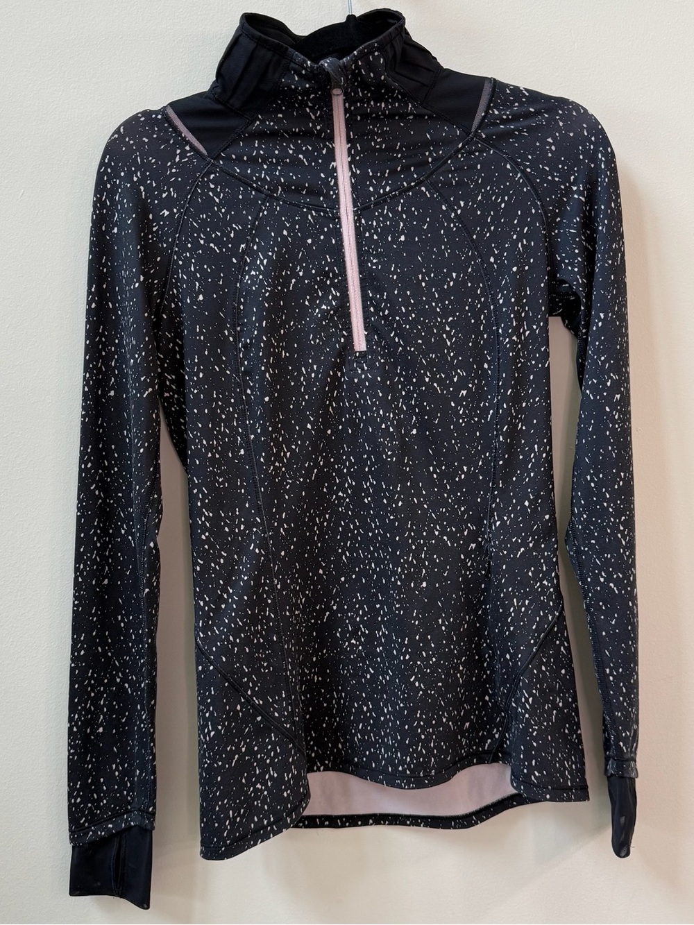 Lululemon Speckled Quarter-Zip Jacket Reflective Thumbholes Size 4